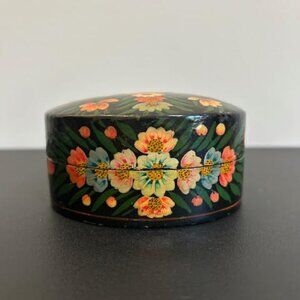 Vintage FETCO Paper Mache Trinket Box Made in India